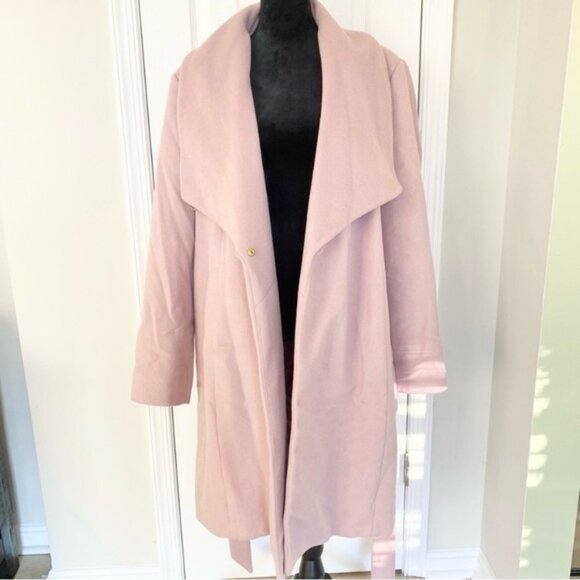 Cole Haan Slick Wrap Wool Blend Coat In Dusty Rose size 2X - Picture 8 of 14